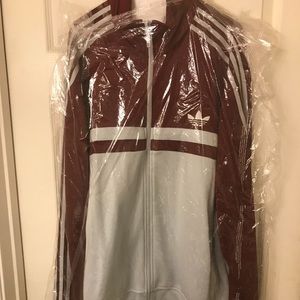 Burgundy/ gray track Jacket adidas